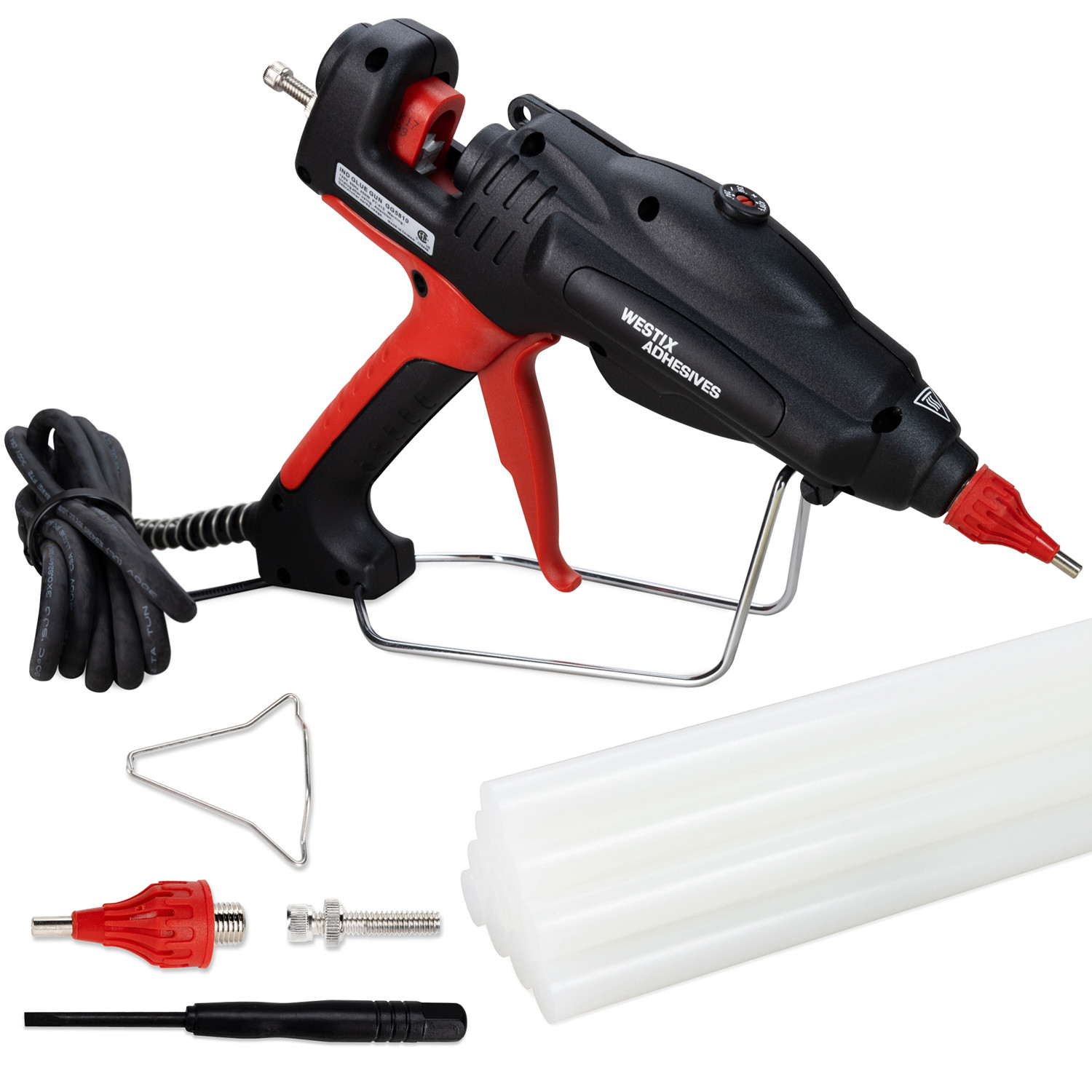 Industrial 450W Hot Glue Gun with 10 pcs Glue Sticks, General Purpose